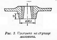 Рис. 3. Проточка на ступице маховика