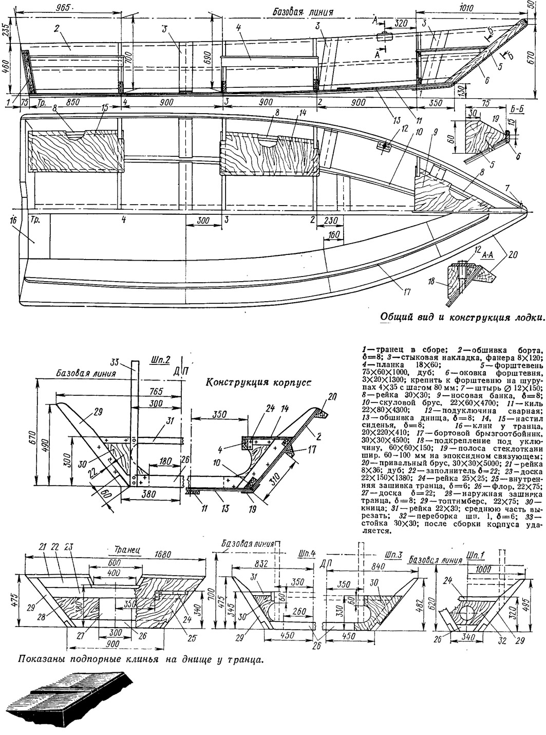 Общий вид и конструкция лодки