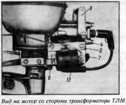 Вид на мотор со стороны трансформатора ТЛМ