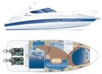 Боковой вид и план катера "BMB-330 Sport"
