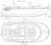 Боковой вид и план лодки