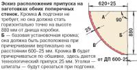 Эскиз расположения припуска на заготовках обеих поперечных стенок
