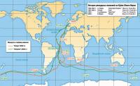 Карта маршрутов парусников