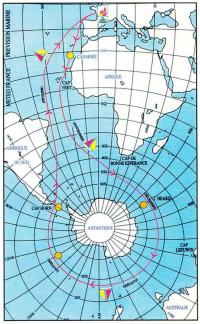 Карта плавания вокруг Антарктиды