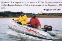 Лодка "Баджер-SDА 290" на ходу