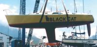 Спуск яхты "Black Cat" на воду