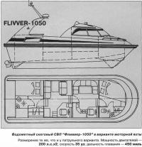 Водометный скеговый СВП "Фливвер-1050" в варианте моторной яхты
