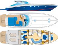 Общее располощение катера "Baia Azzurra 63"