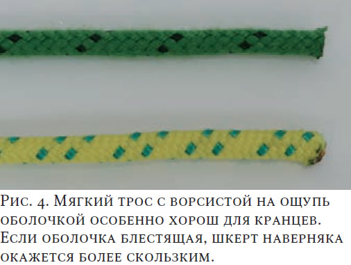 Рис. 4. Мягкий трос с ворсистой на ощупь оболочкой особенно хорош для кранцев