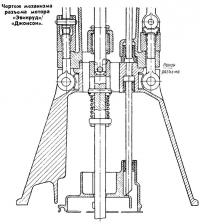 Чертеж механизма разъема мотора «Эвинруд» «Джонсон»
