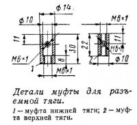 Детали муфты для разъемной тяги