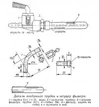 Детали воздушной трубки и штуцер фильтра