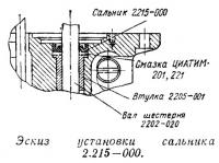 Эскиз установки сальника 2.215-000