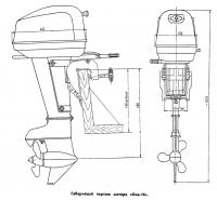 Габаритный чертеж мотора «Ока-16»