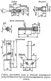 Гайка рукоятки газа и детали натяжного устройства