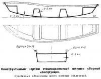 Конструктивный чертеж стеклоцементной шлюпки