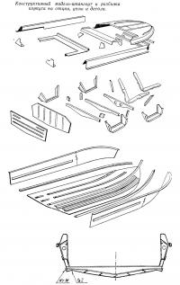 Конструктивный мидель-шпангоут и разбивка корпуса на секции