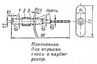 Наконечник для впрыска смеси в карбюратор