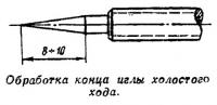 Обработка конца иглы холостого хода