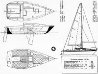 Общее расположение и боковой вид швертбота «Ара»