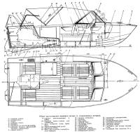 Общее расположение варианта катера со стационарным мотором