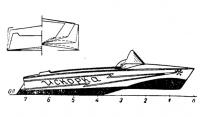 Общий вид и корпус теоретического чертежа мотолодки «Искорка»