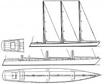 Общий вид и план парусности «Вандереди трез»