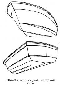 Обводы остроскулой моторной яхты