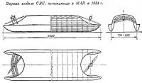 Первая модель СВП испытанная в МАИ в 1934 г