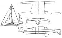 План парусности и проекции корпуса «Три чиес»
