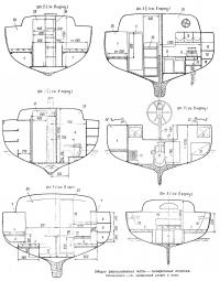 Поперечные сечения яхты
