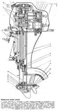 Продольный разрез мотора