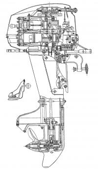 Разрез подвесного мотора «Ока-16»