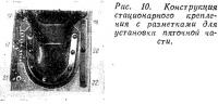 Рис. 10. Конструкция стационарного крепления с разметками для пяточной части