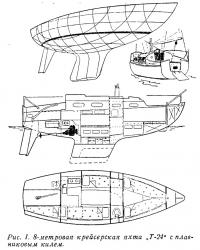 Рис. 1. 8-метровая крейсерская яхта Т-24 с плавниковым килем