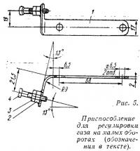 Рис. 5. Приспособление для регулировки газа на малых оборотах