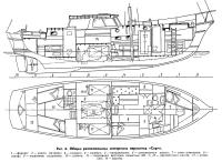 Рис. 6. Общее расположение моторного парусника «Серч»