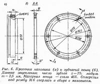 Рис. 6. Проточка маховика и зубчатый венец