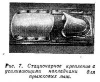 Рис. 7. Стационарное крепление с накладками для прыжковых лыж