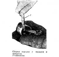 Сборка поршня с пальцем и шатуном