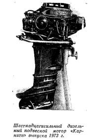Шестнадцатисильный дизельный подвесной мотор «Карнити» выпуска 1973 г