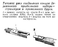 Типовой узел соединения концов деревянного продольного набора