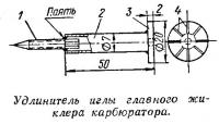 Удлинитель иглы главного жиклера карбюратора