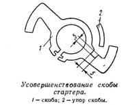 Усовершенствование скобы стартера