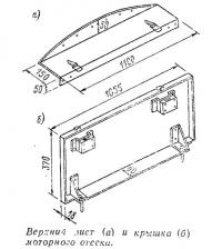Верхний лист (а) и крышка (б) моторного отсека
