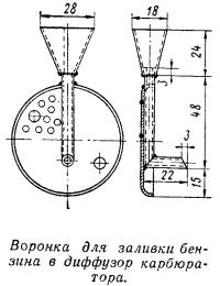 Воронка для заливки бензина в диффузор карбюратора