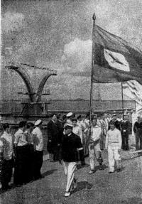 1940 г. Парад московских яхтсменов в честь Дня Военно-Морского Флота СССР