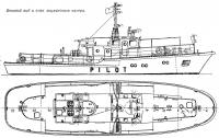 Боковой вид и план лоцманского катера
