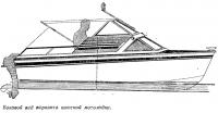 Боковой вид варианта каютной мотолодки