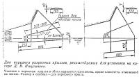 Два варианта разрезных крыльев, рекомендуемые для установки на катере Д. В. Ишутинова